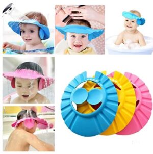 Adjustable Baby Shower Cap - Kids Water Shower Cap with Earpiece Covering and Shopper Packing (Mix/Random color)