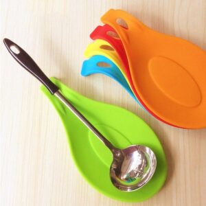 Pack of 5  Spoon Holders - Kitchen Utensil - Cooking Tool - Heat Resistant (Random Color)