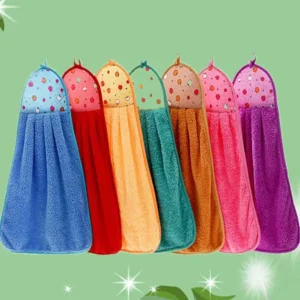 Kitchen Cleaning Towel, Soft Hand Towel Strong Absorbent Kitchen Hanging Kitchen Towel (Random Colors)