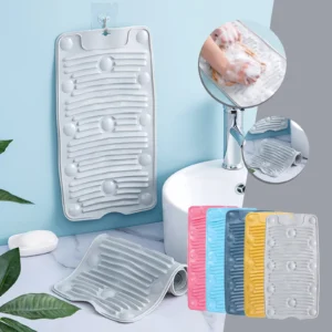 Foldable Silica Gel Washboard | Multifunctional Silicone Scrubber | Household Foldable Suction Cup Non-slip Laundry Mat Random color