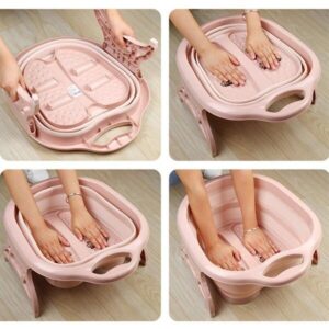 Folding Portable Detox Foot Spa Massage Foot Wash Basin (random color)