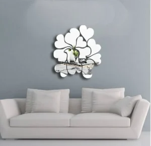 classic heart shaped  Design Acrylic mirror wall stickers ( 15 inch size)