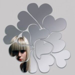 classic heart shaped  Design Acrylic mirror wall stickers ( 15 inch size)