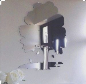 Oak Tree & Acorns Shaped Acrylic mirror wall stickers 15 inch size