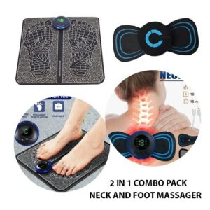 (Pack Of 2) EMS Massager for Neck & Foot Combo Pack With rechargable Battery