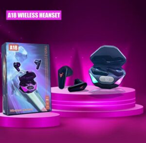 TWS A18 Gaming Headset Earbuds Bluetooth For iPhone Samsung Android Wireless Earphones for Men and women | Led-Light Game Stereo Earbuds