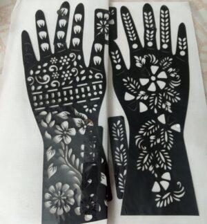 Pair Mehndi Stickers long wrist covarage and extra patches for long mehndi designs mehndi sticker (random design)