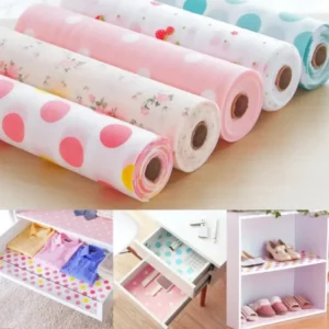 Non Slip Kitchen Printing Antibacterial Cabinet Plastic Foam Household Wardrobe Moisture Drawer mat Shelf Sheets (45?200) (random color)