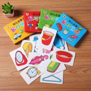 32 PCs - Montessori Toddler Card Matching Education Puzzle Toy Cartoon Jigsaw (Random shape Puzzle)