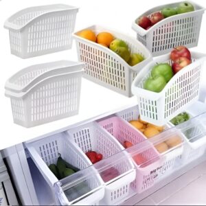 Kitchen Refrigerator Organizer, Fridge and Freezer Storage Tray Basket (random color)