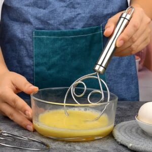 Manual Non Stick Steel Flour Cream  Mixer Beater | Dough Whisk Mixer, Kitchen Baking Blender Tool