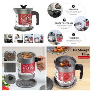 Oil Storage and Filtration Pot with lid |  Oil Filter Machine with Handle for Kitchen