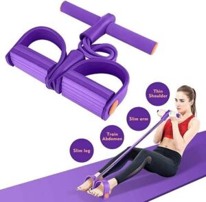 Foot Pedal Resistance Band Elastic Sit-Up Pull Rope Yoga Fitness Gym - Elastic Pull Ropes Tummy Trimmer Random Colors