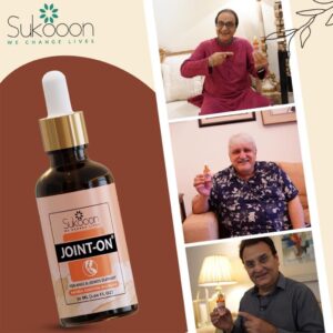 Sukoon Joint On Essential Oil Blend for pain in joints, back pain, arthritis pain, knee pain, tennis elbow, strains and sprains 30ml