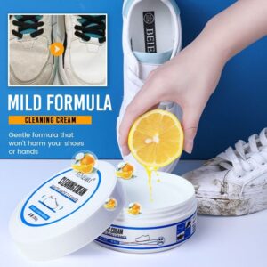 Shoes Cleaning Cream Stains Remover Shoes Whitening All-Purpose Cleansing Cream With Wipe Sponge For Shoes Sneakers - 150g