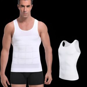 Slim N Fit Body Shaper Vest Shirt ? Tank Top Sleeveless Shape wear For Men - White, L