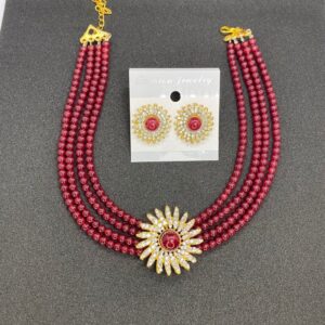 Fancy  Traditional Jewelry Set for Women - Red