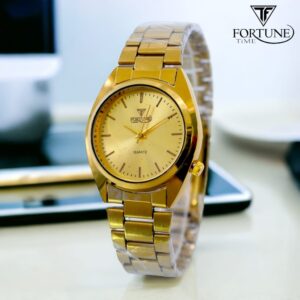 without box  Fortune time New Women Fashion Watches Quartz Stainless Steel Simple Elegant Wristwatches - golden