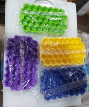 Honey Comb Silicone Ice Tray | Push Pop Out Round Mini Ice Cube Trays random Color - Without Lid