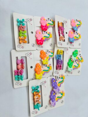 cartoon baby girl hair clips /Hair clips Multicolor random color - pack of 6