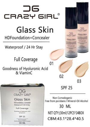 24 Hours Crazy Girl Glass Skin Foundation + Concealer - 03