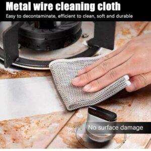 Dish washing Cleaning cloth | Wire Dish washing Rugs for Wet and Dry Kitchen - Pack of 1