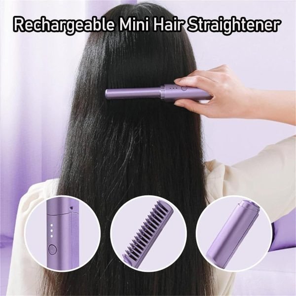 2-in-1 Hair Styling Brush Straightener Curler Comb Random Color Cartflix.pk