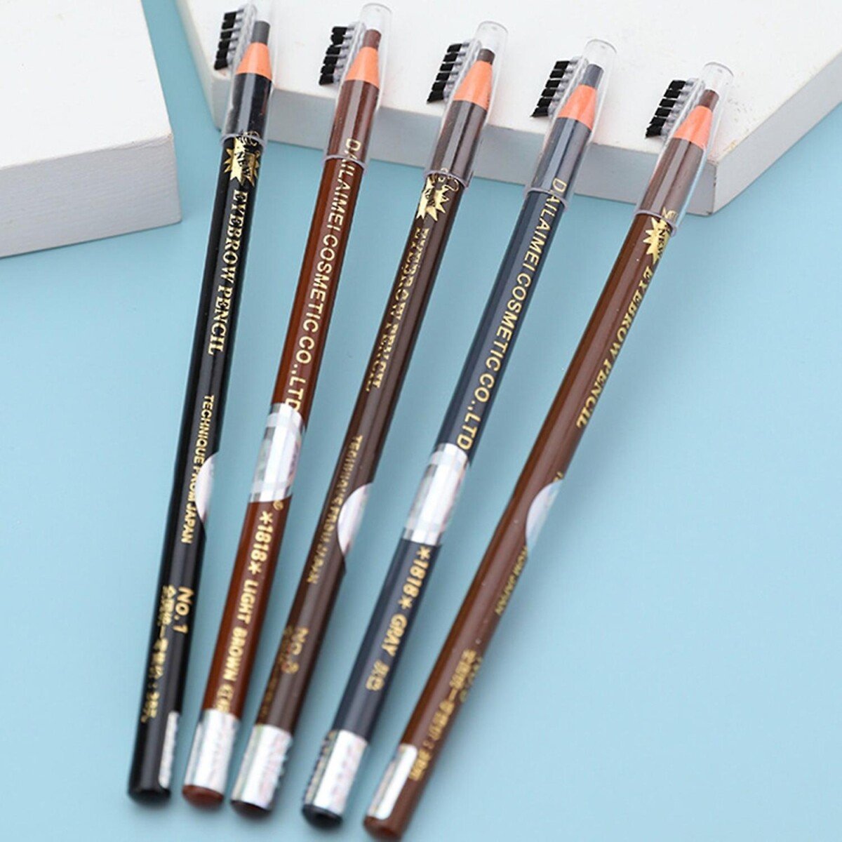12 Pcs Waterproof Sweat-proof Eyebrow Pencil Non Smudge Long Lasting Random Color