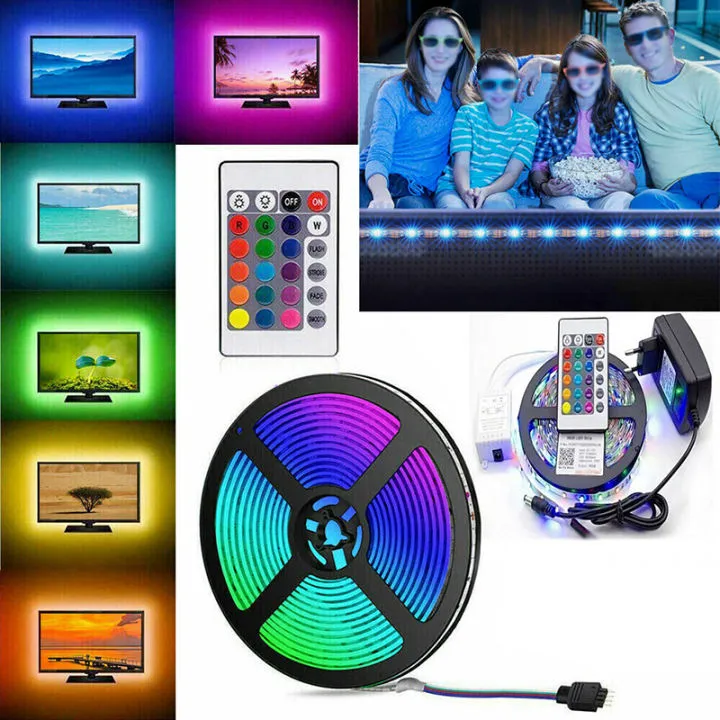 NEW RGB LED Strip 5 meter Top Quality With Remote And 12V Power Supply multicolor