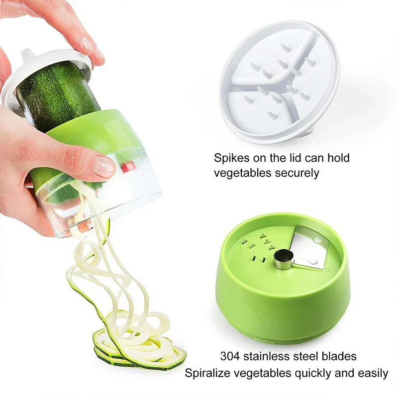 4in1 Vegetable Spiral Cutter BPA-Free ABS plastic materials and 304 stainless steel blades Cartflix.pk