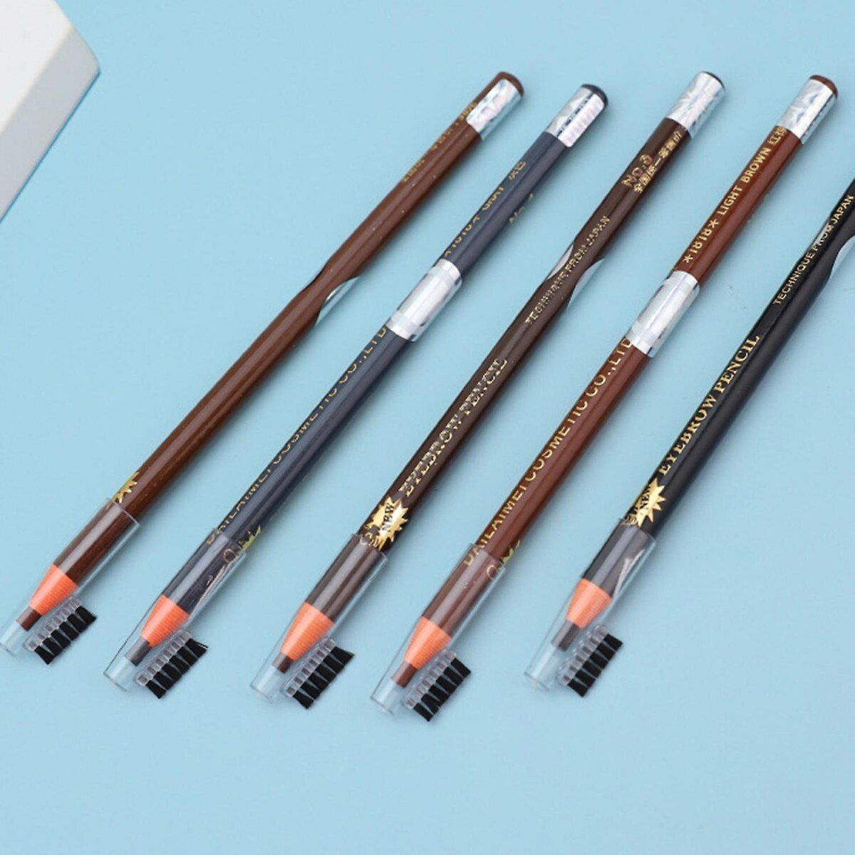 12 Pcs Waterproof Sweat-proof Eyebrow Pencil Non Smudge Long Lasting Random Color