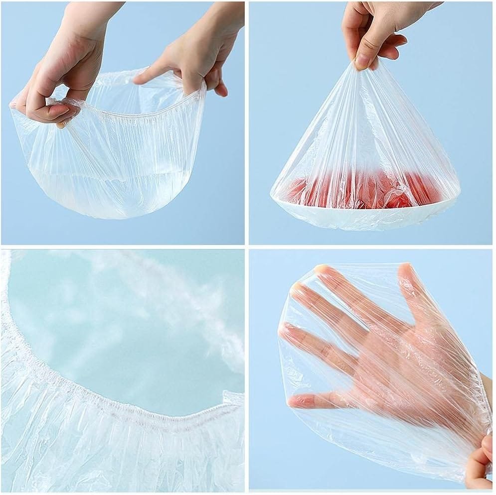 100pcs Disposable Flexible Transparent Plastic Food Storage Bags Resealable Multi-Purpose - Food-Grade Fresh-Keeping Dust Insect-Proof Kitchen Accessories - Disposable Food Wrap