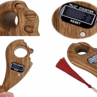Digital Counter with Qibla Compass and Rotating Prayer Beads Portable Finger Tasbeeh Japa random color Cartflix.pk