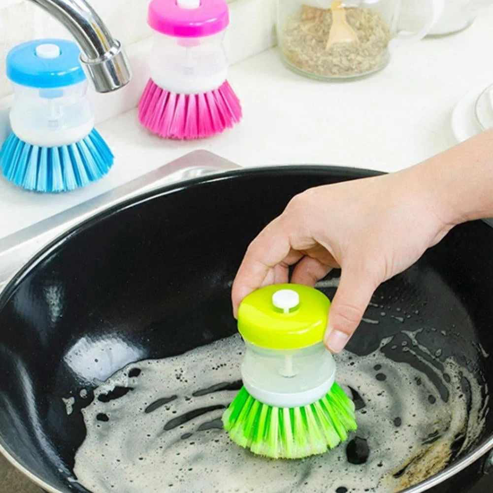 Mini Kitchen Liquid Dish Cleaning Brush | Scrubber Tool Oil-Resistant Scrubbing Sponge Remove Stains Random color