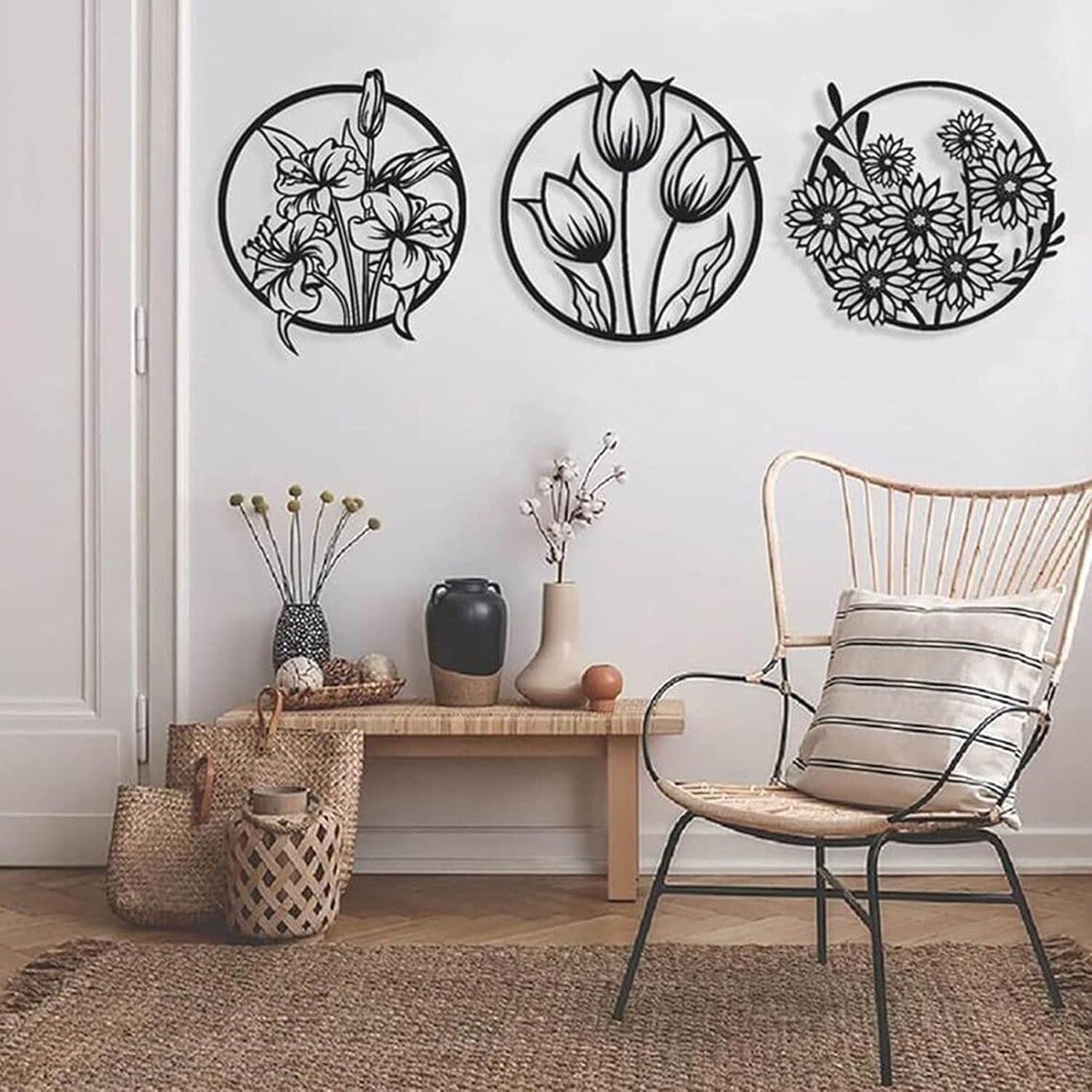 (3 pcs set )3D floral abstract Wooden Wall Art & Home Decoration /  Item Home D?cor Home Room & Wall Decor Wall Art