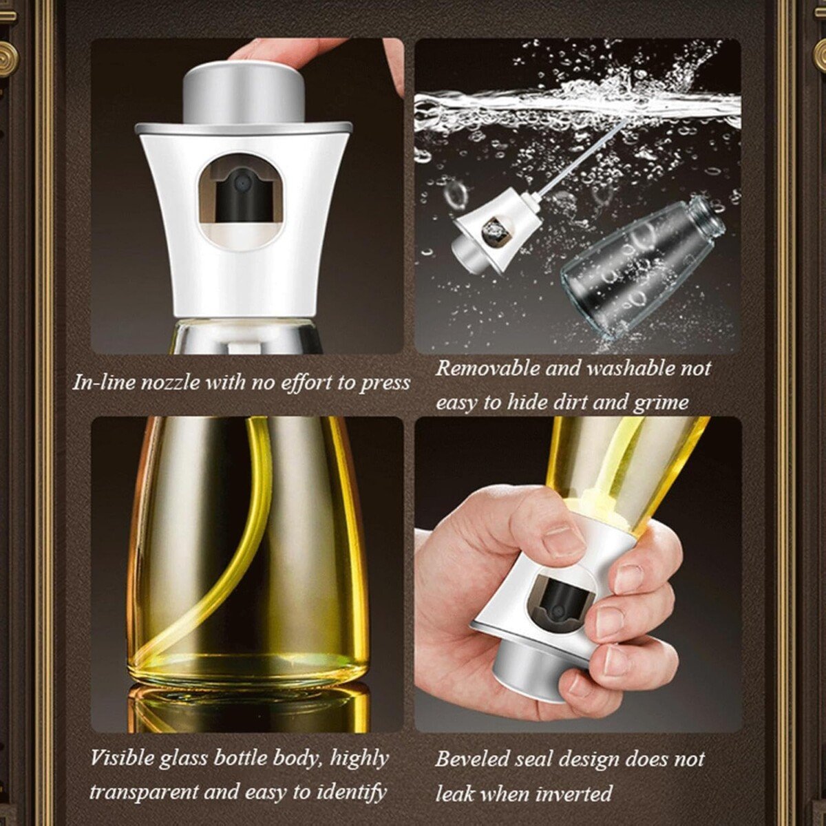 Oil Spray Dispenser Oil Spray Bottle Pump for Cooking BBQ Baking Frying Salad Random color 170ml