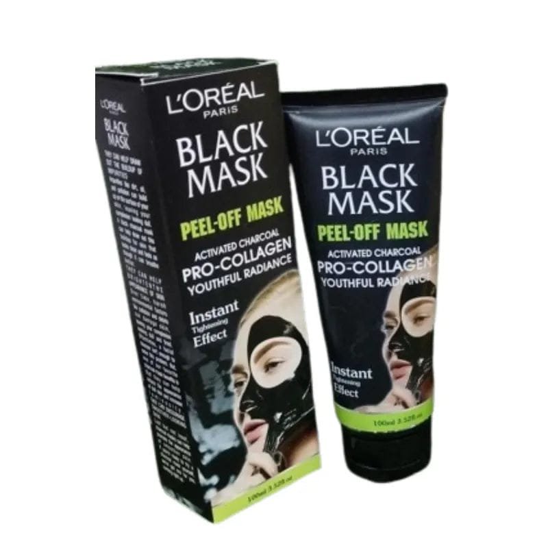 LOreal Paris Deep Cleansing Peel-Off Blackhead Remover Face Mask with Collagen Pore-Minimizing Purifying Formula for Smooth Radiant Skin 100ml Tube for All Skin Types