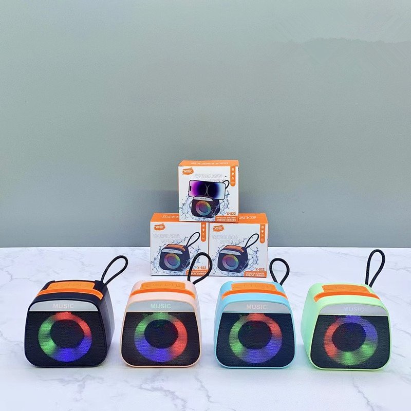 Portable Rechargeable Mini Blutooth Speaker Small LED Lights Portable Wireless Bluetooth Speaker for Outdoor Camping Random Color Cartflix.pk