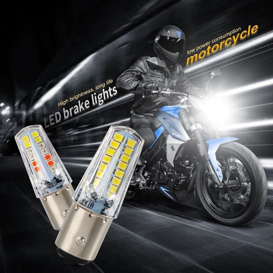 Pack of 2 Headlight Backlight Bulb | YellowWhite Beam RedBlue Flasher | Universal for All Bikes