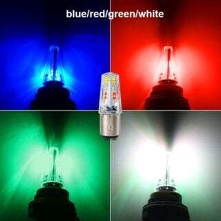 Pack of 2 ? Headlight & Backlight Bulb | Yellow/White Beam + Red/Blue Flasher | Universal for All Bikes