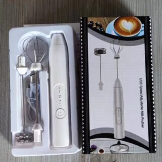 2 in 1 Electric Milk Frother Whisk Egg Beater USB Rechargeable Coffee Blender Household Milk Shaker Mixer Foamer Food Blender (random color)