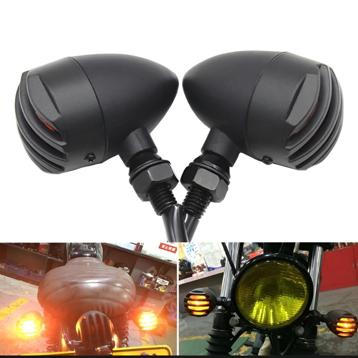 Pair Of 05 - Grill Indicators Yellow Led For Bikes 20pcs
