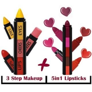 3 in 1 HUDA Beauty Professional Eyes Cheeks Lips Lipsticks Cartflix.pk
