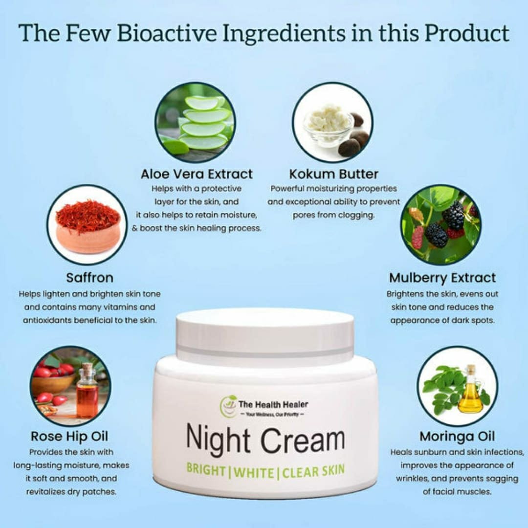 Pack of 2 | The Health Healer Night Cream - Wake Up to Radiant Revitalized Skin Cartflix.pk