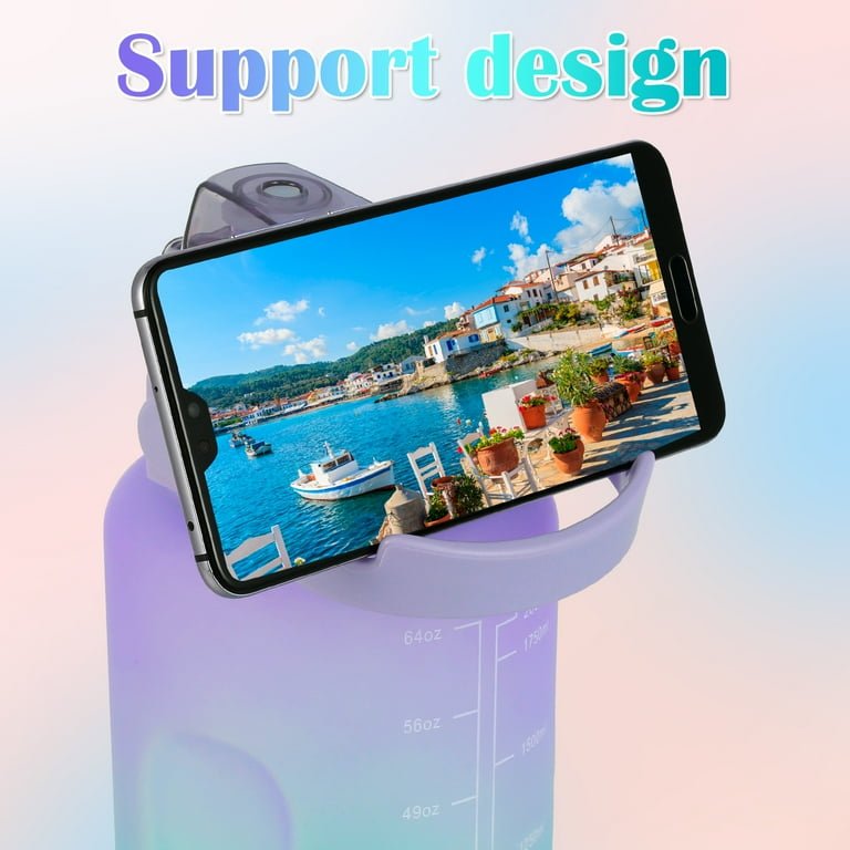3 Pack Water Bottles with 2L Large Bottle 700MLPortable Bottle and 300ML Mini Bottle Motivational random color