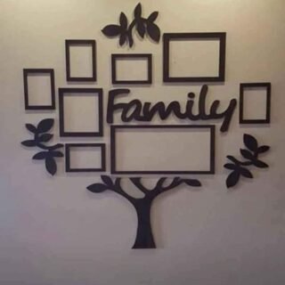 3d wall art family tree | Wooden Family Tree Photo Wall decoration Cartflix.pk