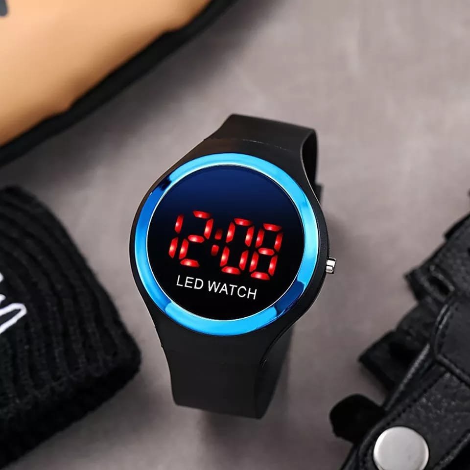 Digital LED Smart Round Shape Watch Round Colorful Ring LED Watch LED Digital WatchRandom color