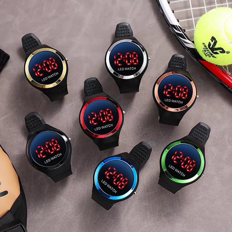 Digital LED Smart Round Shape Watch Round Colorful Ring LED Watch LED Digital WatchRandom color