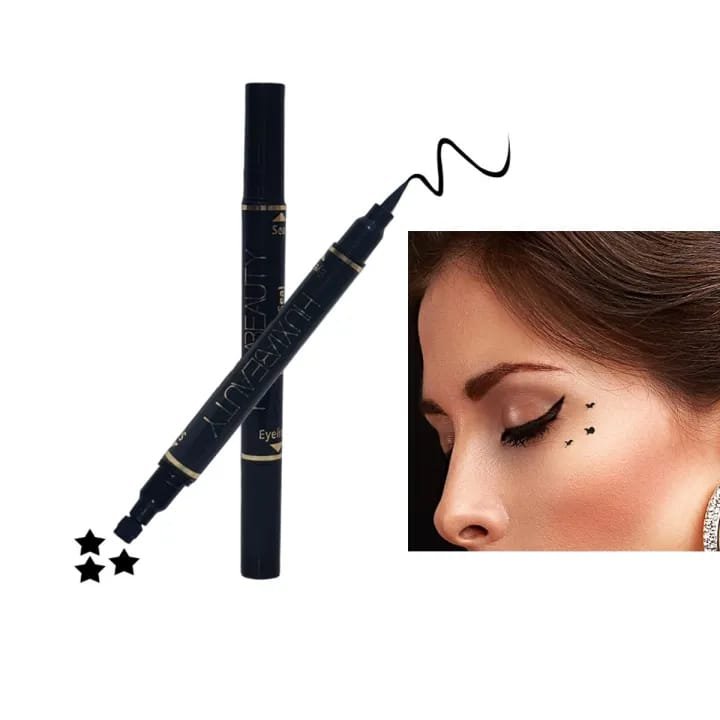 2 in 1 Double-Ended Waterproof Liquid Eyeliner Seal Black