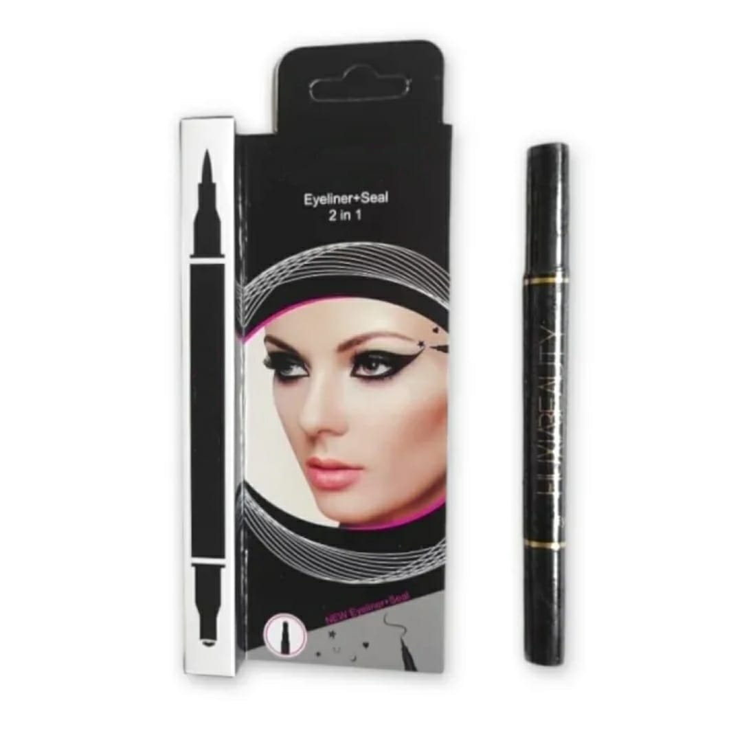 2 in 1 Double-Ended Waterproof Liquid Eyeliner Seal Black